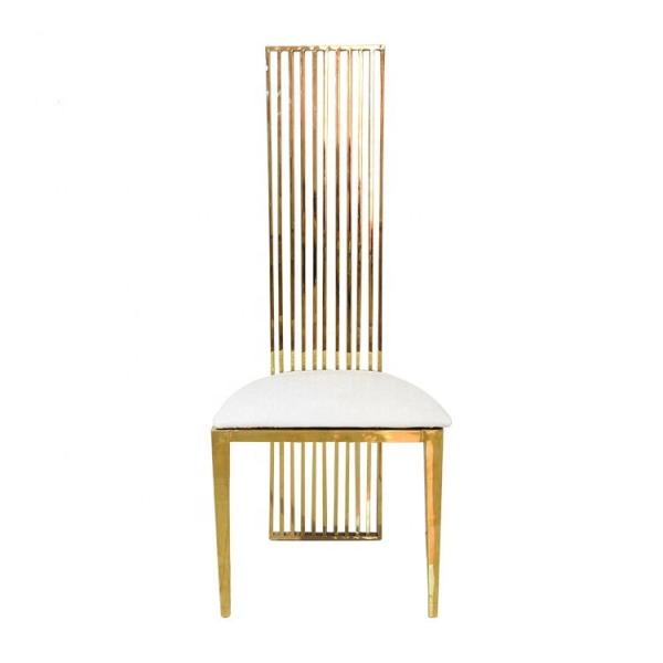 Buy cheap Gold Brass Stainless Steel High Back Wedding Chairs from wholesalers