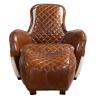Buy cheap Defaico Saddle Leather Chair And Ottoman Antique Leather Armchairs from wholesalers