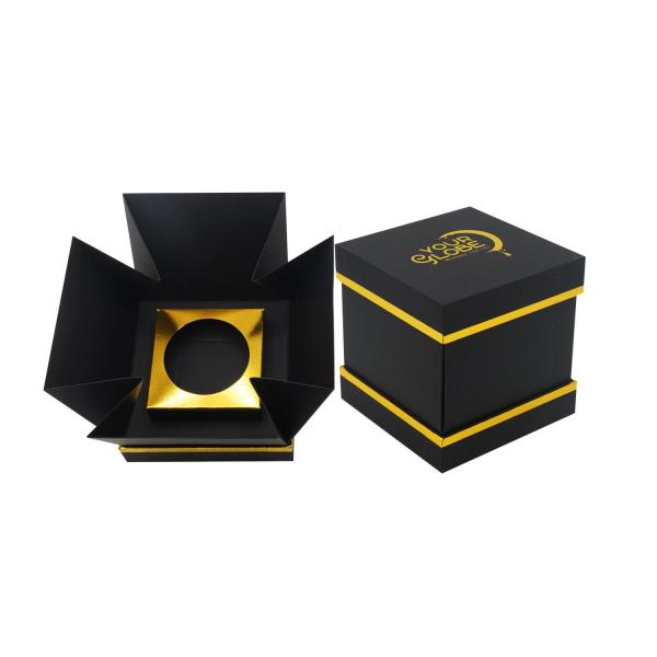 Buy cheap Luxury Black Tealight Rigid Candle Box Packaging Foldable Custom from wholesalers