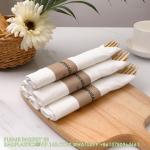 Pre Rolled Bamboo Cutlery Pack Bamboo Utensils (6.7" 25 Forks 25 Spoons 25