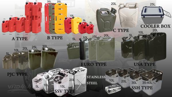 Off road Jerry Can Fuel Tank for 4x4 Cars Gas Can Plastic and metal jerry can