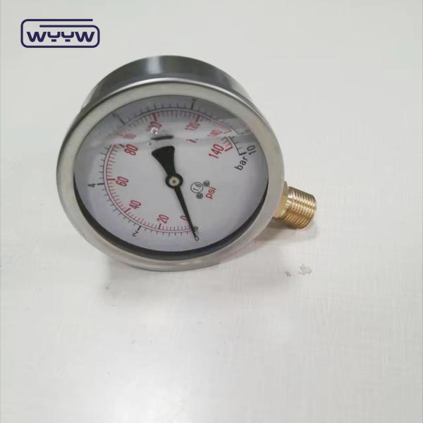 CE certificate pressure test hydraulic oil filling 4" radial manometer 4bar