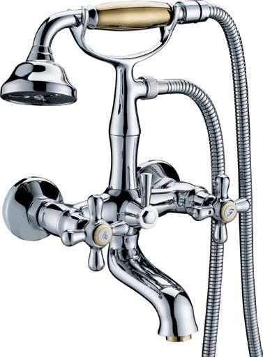 Buy cheap Classic Wall Mounted Bathtub Mixer Taps / Hot Cold Two Handle Brass Faucet from wholesalers