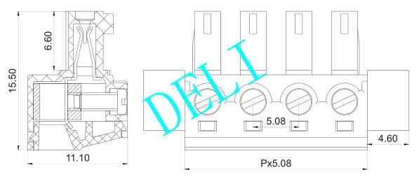 Buy cheap Direct Plug In Block PCB Connector DL2EDG15KM-XX-5.08 Housing PA66 UL94V-0 from wholesalers