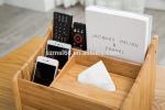 Multifunction Bamboo Tissue Dispenser Box Holder For Mobile Phone And Accessorie