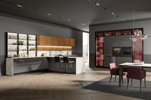 Buy cheap Modern Style Lacquer Kitchen Cabinets Customized With Wine Case from wholesalers