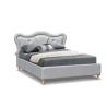 Buy cheap Nailhead Children Upholstered Bed Trim Grey Linen Button Tufted Curved Headboard from wholesalers