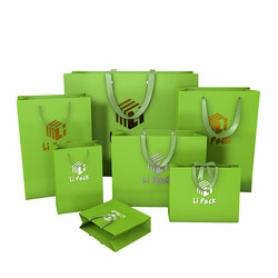 Offset Custom Printed Paper Bags Recyclable Ivory Board Paper