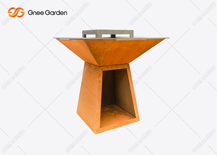 Factory Customize Corten Steel Bbq Fire Pit Grill Corten Steel Iron Fire Pit Bbq Brazier
