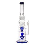 Double Percolator Glass Bongs Hookah Heavy Glass 9mm