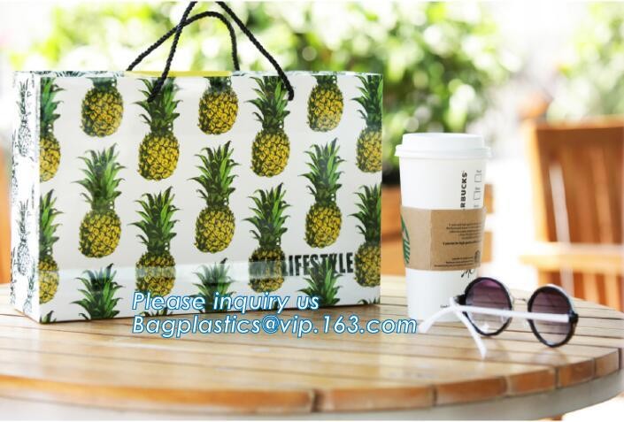 tea brown paper bag with logo print eco friendly With Ribbon Handles wine packaging offset bags,Decorative Paper Bags wi