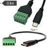 Buy cheap Type-C 3.1 USB Female Male Jack To 5-pin Screw Terminals Adapter Expansion Cable 30cm from wholesalers