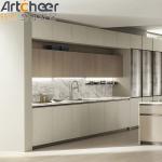 Handless Kitchen Cabinet Set Modern With Marble Countertop And Island Dining