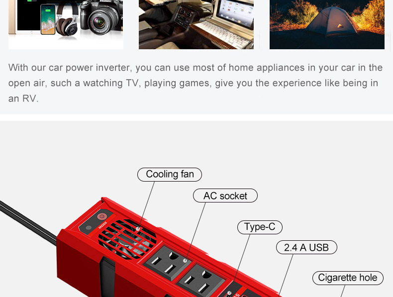 Hot-Sale Dc 12V To Ac 110V 200W Solar Inverter Hybrid Inverters & Converters Solar Car Inverter