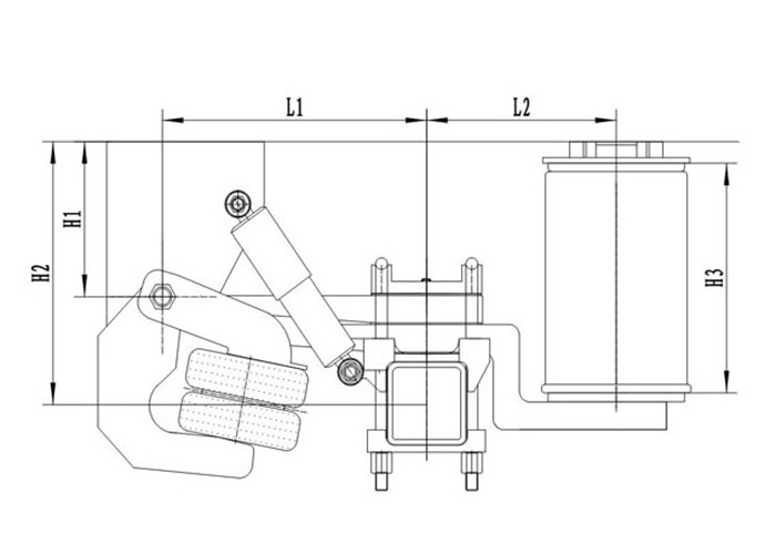 Two Spring Guide Arms Suspension Air Spring For Gap Free Design Trailers