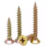 Bugle Head Double Countersunk Screws Sharp Point Phillips Wood Screw Yellow