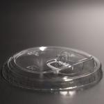 Transparent Plastic Cup Lid BPA Free Round Screw On Lids With Smooth Rim