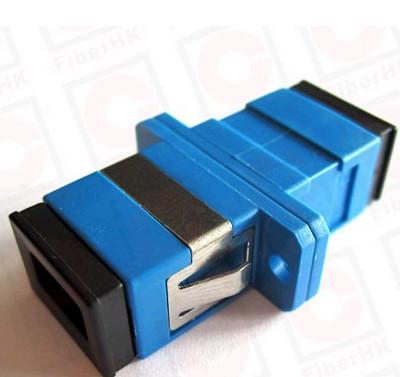 Buy cheap Ceramic Fiber Ferrule Blue SC UPC SM Simplex Fiber Optic Adapter with long flange from wholesalers