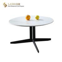 Buy cheap 90cm Nordic Round Movable Coffee Table Marble Modern Tea Tables product