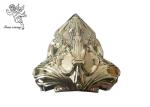 European Style Casket Corners Pale Gold PP Virgin Plastic 18# With Steel Tubes