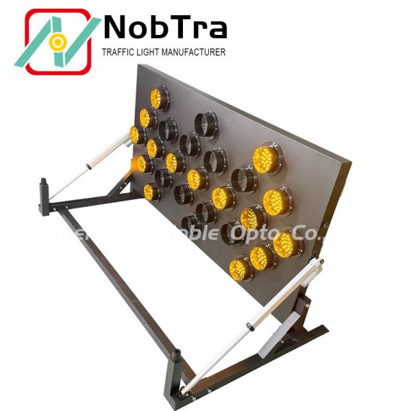 25 Lamps Solar Battery Trailer Mount Remote Control LED Traffic Signal Board CE