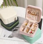 CMYK Portable Small Travel Jewelry Boxes Compostable PU Leather ISO9001