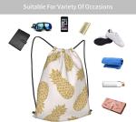 Pineapple Gold Gym Waterproof Drawstring Backpack For Yoga Sport Travel