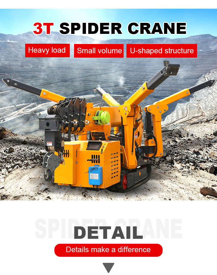 360 Degree Hydraulic Slewing JIB Cranes 3000kg Crawler Cantilever Spider Crane