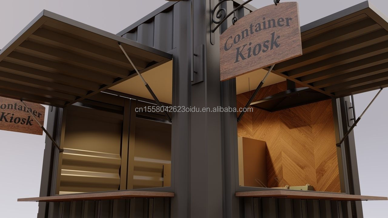 Galvanized Steel Square Tubes Mini Popup Shop Mobile Container Coffee Bar Houses 10ft Container with 50mm Wall and 75mm Wall