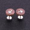 Buy cheap Fashion Black Natural Wood Studs Jewelry Wholesale Wooden Cross Earrings from wholesalers