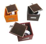 Plastic Mould Keepsake Gift Boxe For Men's Cufflink Croco veins Metal Trademarks