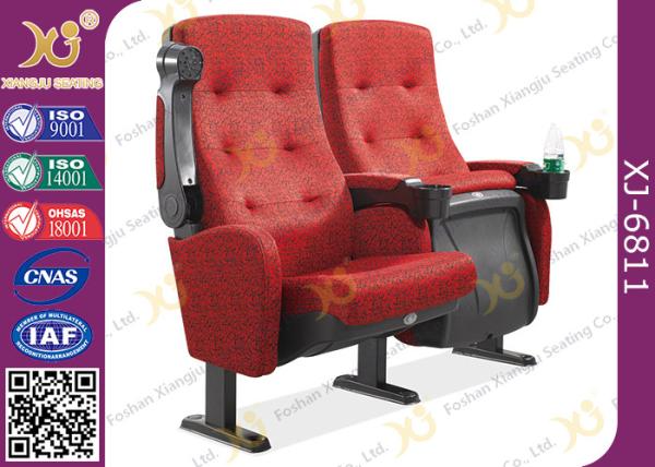 Molded PU Foam Flame Retardant Theatre Seating Chairs Center Distance 580mm