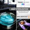 Buy cheap Purple And Blue Dishwashing Reusable Silicone Gloves For Cleaning from wholesalers