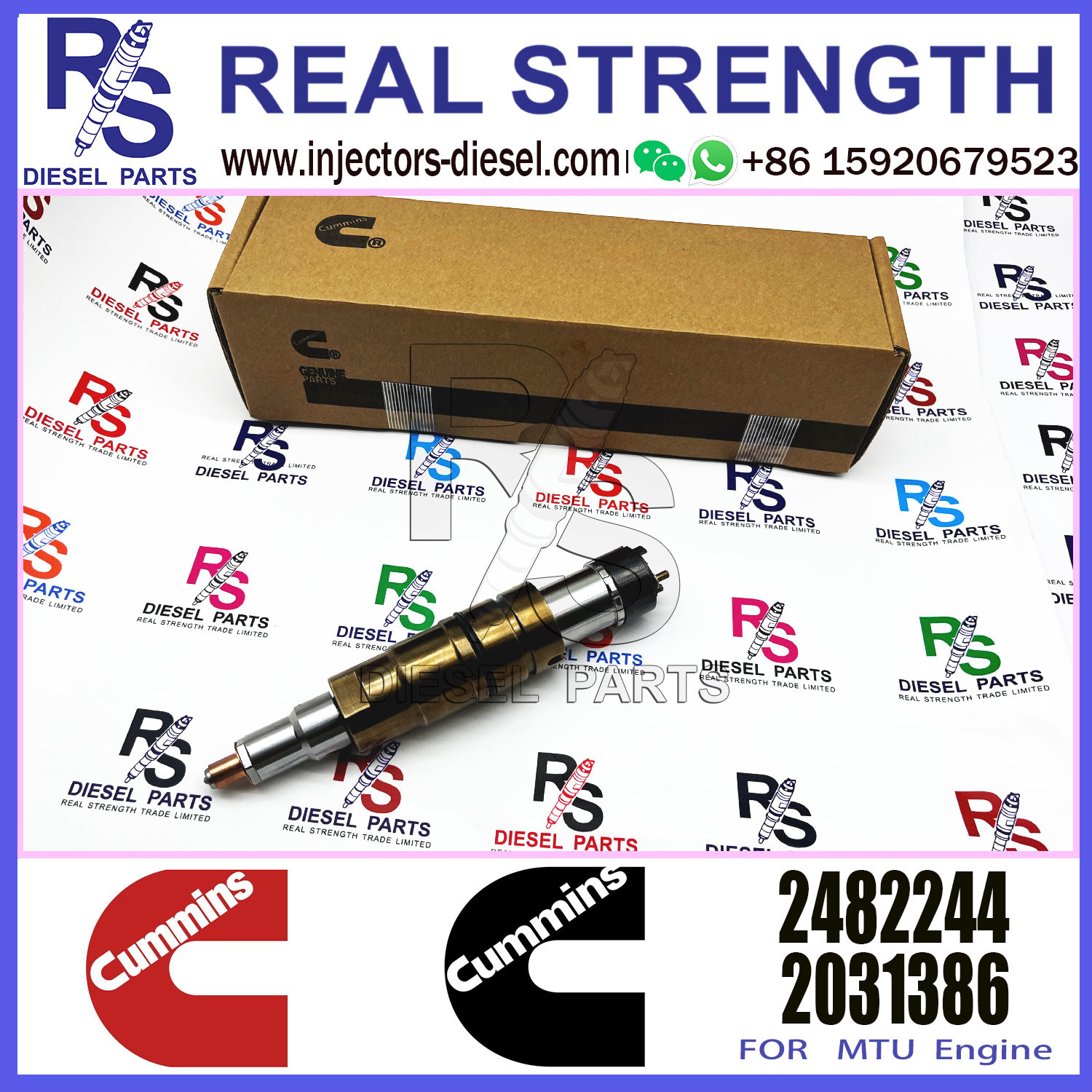 Diesel XPI common rail injector 2264458 2419679 2482244 fuel injector assembly