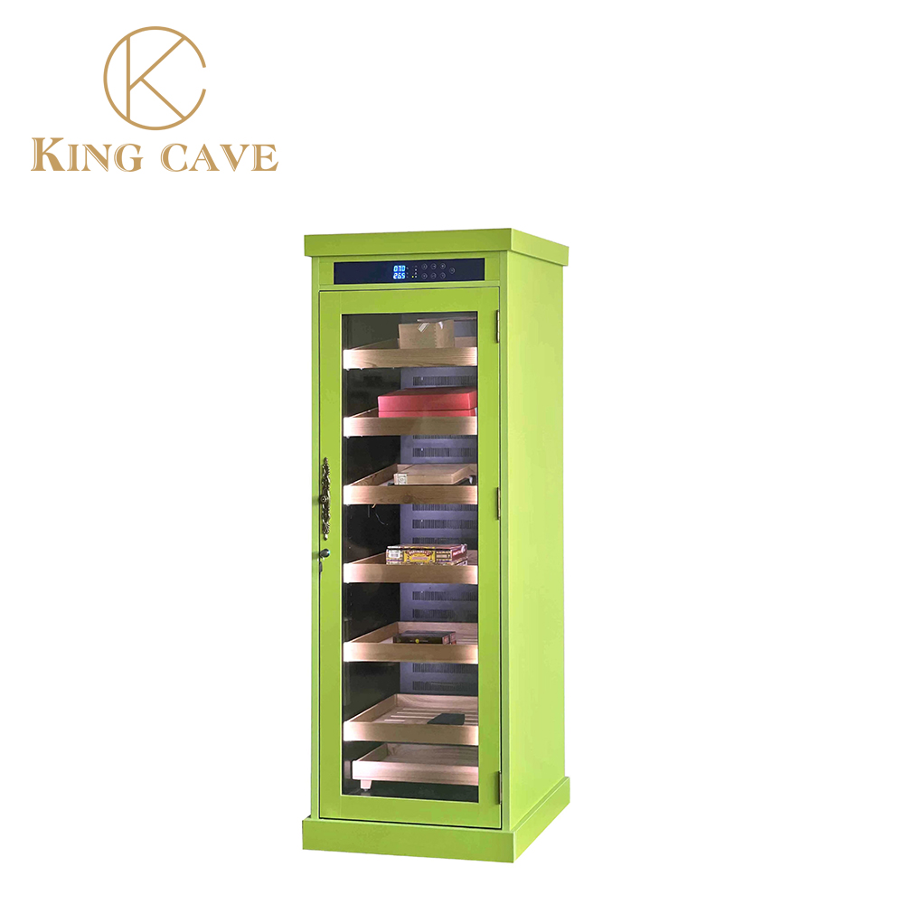 Luxurious Stainless Steel And Natural Wood Cigar Humidor With Lock