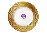 Centrifugal Casting 32cm Gold Foils Handmade Glass Plate For Bar
