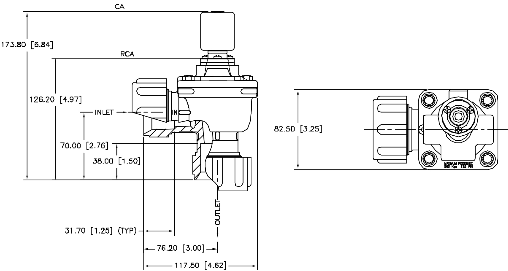 CA25DD dimension CA25DD dimension