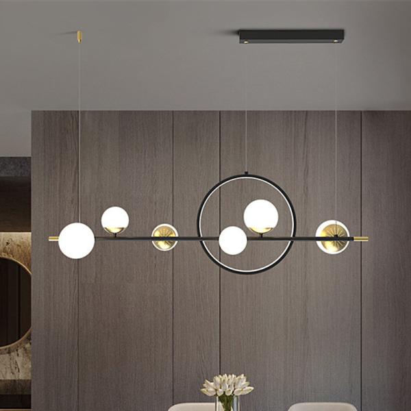 Buy cheap Postmodern glass ball chandelier flush mount circle led lamp Indoor black and gold chandelier(WH-MI-266) from wholesalers