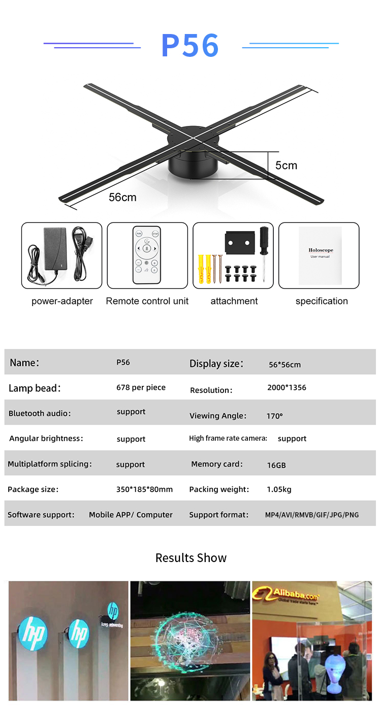 180cm Digital Signage Display in Subways 3d Hologram Fan LED Animation Display