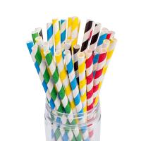 Buy cheap Water Resiatant Assorted Paper Straws Striped Color 0.25 Inches Outer Diameter product