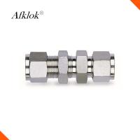 Buy cheap High pressure Stainless Steel 316 Pipe fittings 3mm 4mm 6mm 8mm 10mm OD Double ferrule bulkhead union tube fitting product
