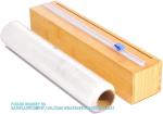 Plastic Wrap Dispenser, Bamboo Wood Cling Food Wrap Dispenser, With Slide Cutter