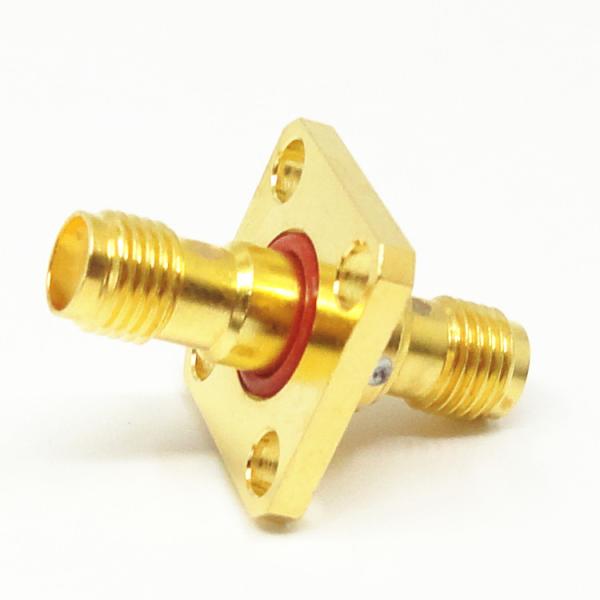 Buy cheap Gold Plated 4 Hole Flange SMA Adapter Female To Female Hermetically Sealed from wholesalers