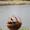 Buy cheap 600mm Round Corten Steel Outdoor Fire Pit ball fire sphere For Wood Burning from wholesalers
