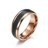 Buy cheap Natural Rose Gold Plated Ring Wedding Men Stainless Steel And Carbon Fiber Ring from wholesalers