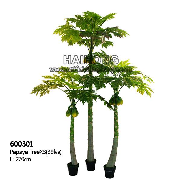 Buy cheap High Simulation Real Touch 270Cm Plant Papaya Tree Fire Resistance from wholesalers