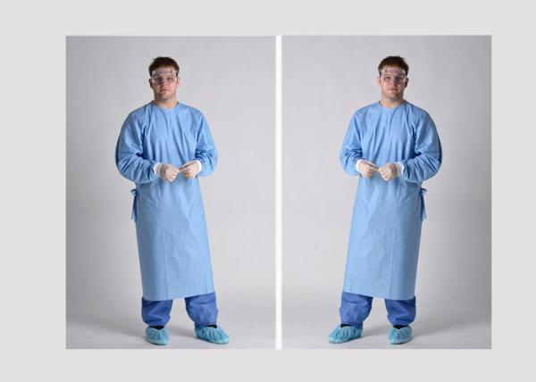 Buy cheap 4 Ties Disposable Surgical Gown Breathable Knitted Cuff Environmentally Friendly from wholesalers