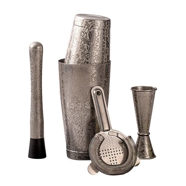 Buy cheap five piece Stainless Steel Homeware brushed silver Professional Mixology Set from wholesalers