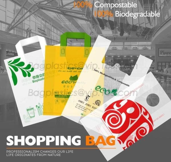 Buy cheap 100% Biodegradable Compostable Grocery Shopping bag T-Shirt Bag for Take Out, shopping bag compostable bag made from cor from wholesalers