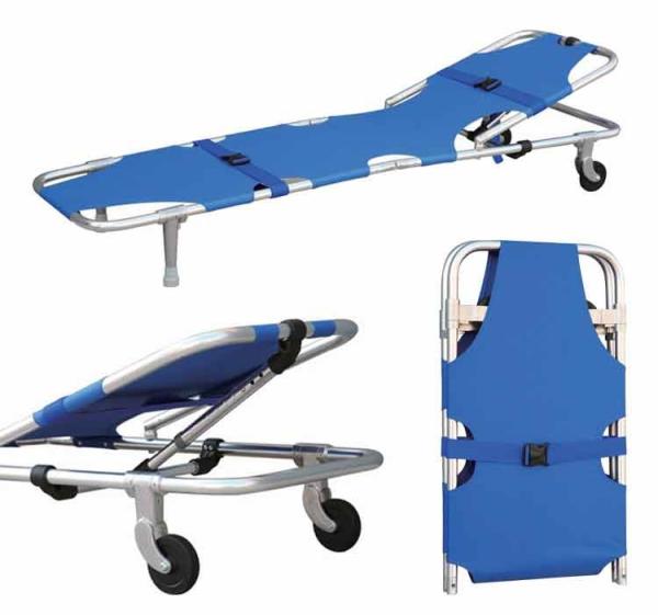Buy cheap Hot sells Two Wheels 60 Degree Emergency Folding Foldable Ambulance Stretcher 55cm from wholesalers